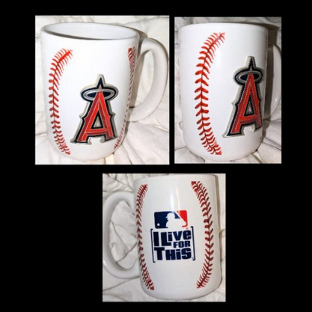 Vintage Los Angeles Anaheim Angels Baseball 3D Mug Cup "I Live For This"